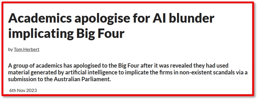 AI Big Four blunder