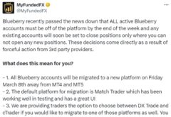 MyFundedFX tweet re Blackberry accounts migration
