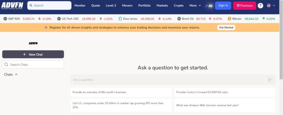 ADVFN AI Intelligence platform