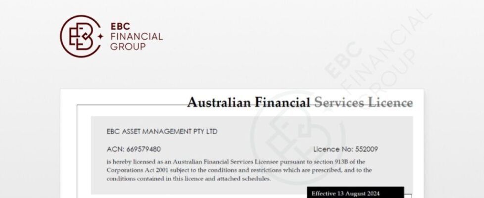 EBC Financial Australia ASIC license