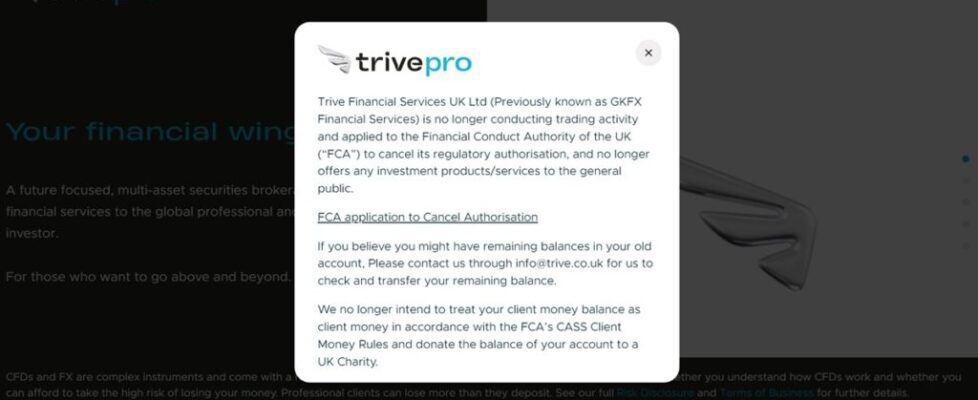 Trivepro cancel FCA license