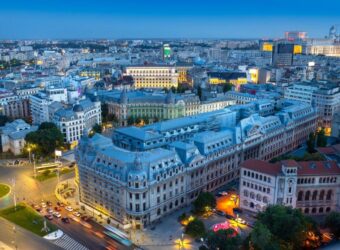 Bucharest,City,At,Night.,Romania