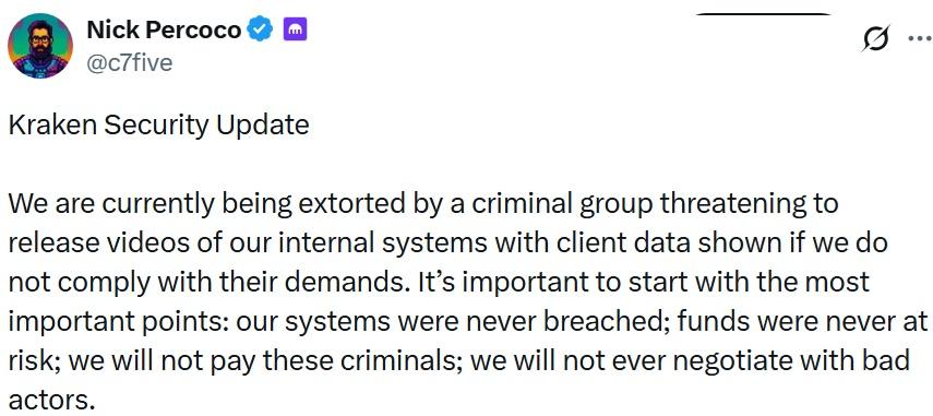 Nick Percoco X post extortion