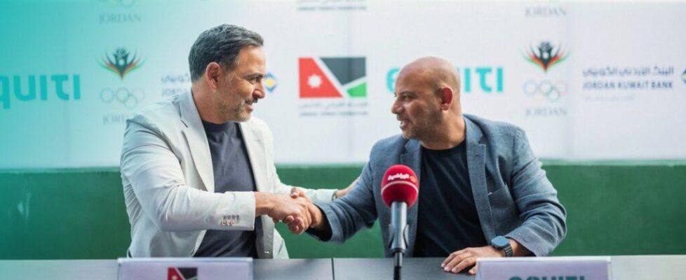 Lutfi Shahin, MD of Equiti Jordan, with Khalid Naffa, President of the JTF, at the partnership signing ceremony